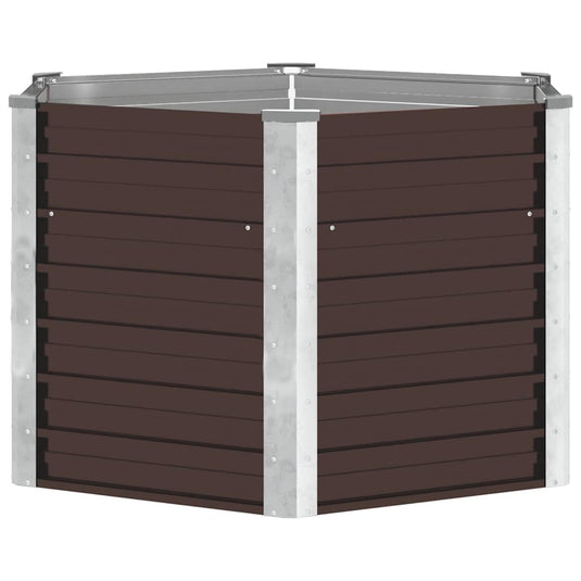 Vidaxl plantenbak verhoogd 129x129x77 cm gegalvaniseerd staal bruin