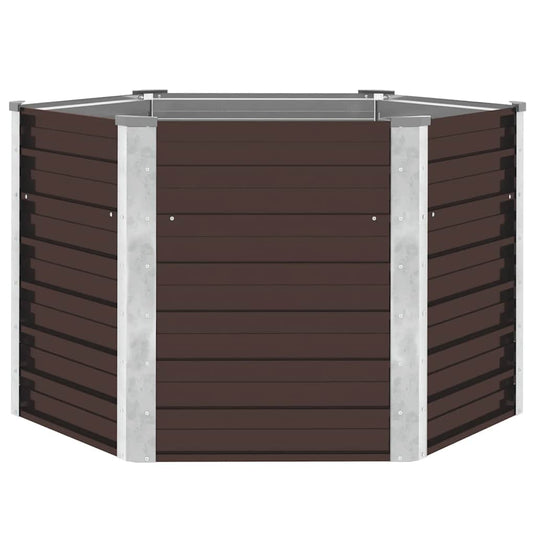 Vidaxl plantenbak verhoogd 129x129x77 cm gegalvaniseerd staal bruin