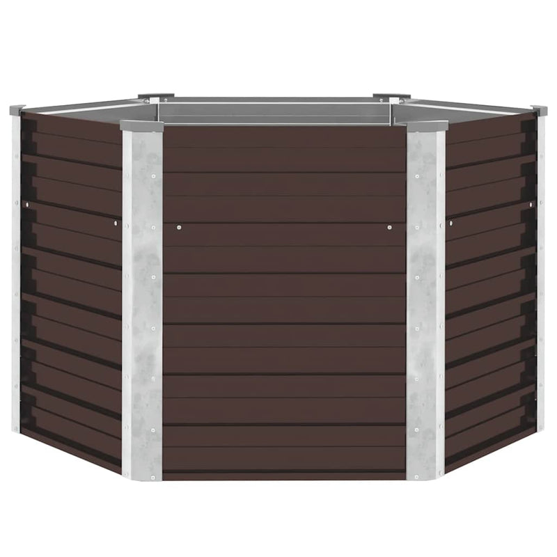 Load image into Gallery viewer, Vidaxl plantenbak verhoogd 129x129x77 cm gegalvaniseerd staal bruin
