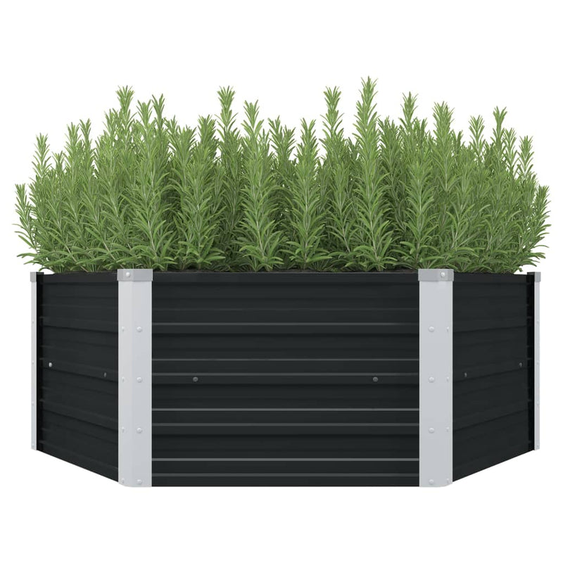 Load image into Gallery viewer, Vidaxl plantenbak verhoogd 129x129x45cm gegalvaniseerd staal antraciet
