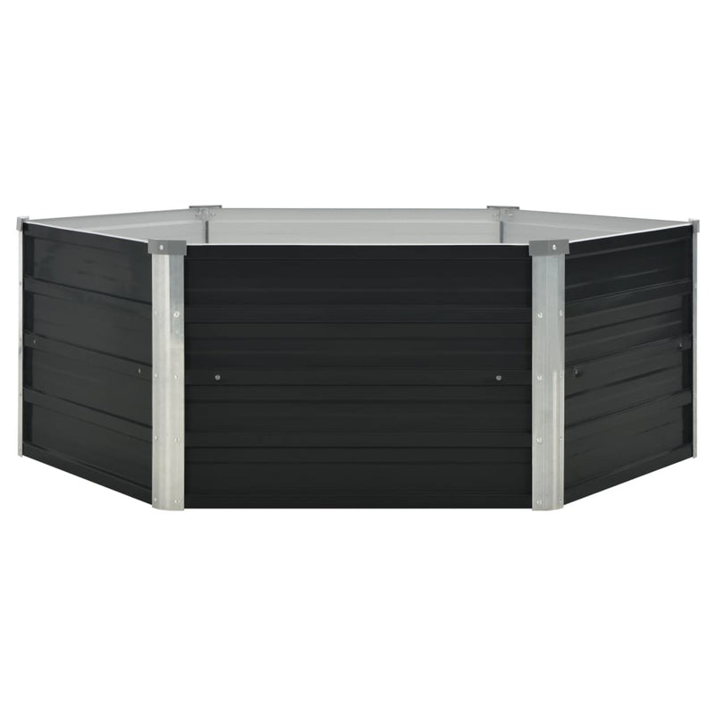 Load image into Gallery viewer, Vidaxl plantenbak verhoogd 129x129x45cm gegalvaniseerd staal antraciet
