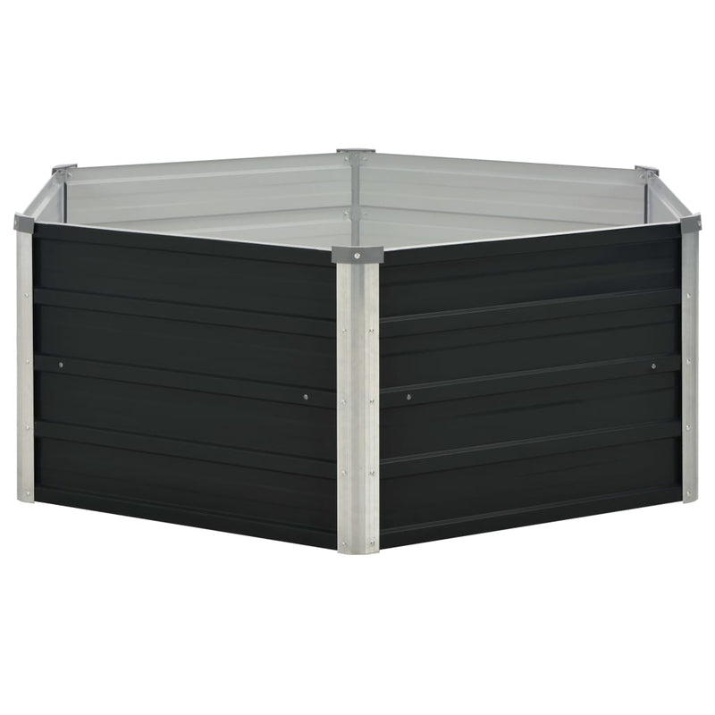 Load image into Gallery viewer, Vidaxl plantenbak verhoogd 129x129x45cm gegalvaniseerd staal antraciet
