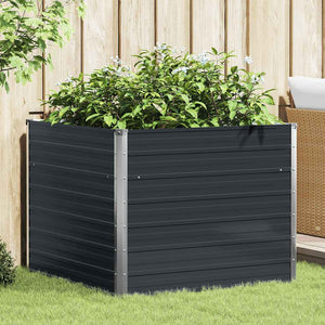 Vidaxl plantenbak verhoogd 100x100x77cm gegalvaniseerd staal antraciet