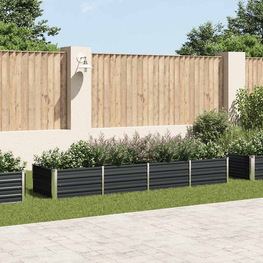 Vidaxl plantenbak verhoogd 320x80x45 cm gegalvaniseerd staal antraciet