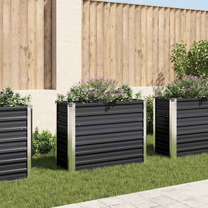 Vidaxl plantenbak verhoogd 100x40x77 cm gegalvaniseerd staal antraciet