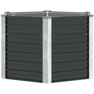 Vidaxl plantenbak verhoogd 129x129x77cm gegalvaniseerd staal antraciet