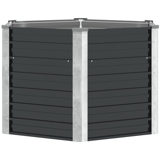 Vidaxl plantenbak verhoogd 129x129x77cm gegalvaniseerd staal antraciet