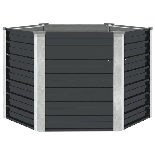 Vidaxl plantenbak verhoogd 129x129x77cm gegalvaniseerd staal antraciet