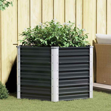 Vidaxl plantenbak verhoogd 129x129x77cm gegalvaniseerd staal antraciet