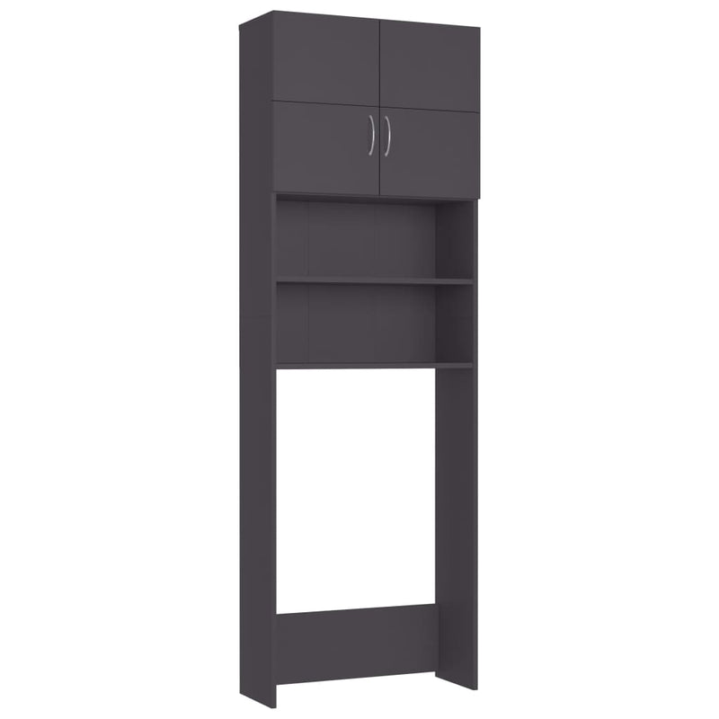 Load image into Gallery viewer, VidaXL Wasmachinekast 64x25,5x190 cm bewerkt hout grijs
