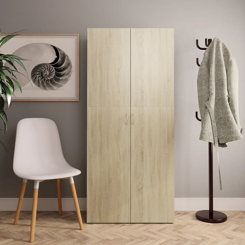 Load image into Gallery viewer, VidaXL Schoenenkast 80x35,5x180 cm bewerkt hout sonoma eikenkleurig
