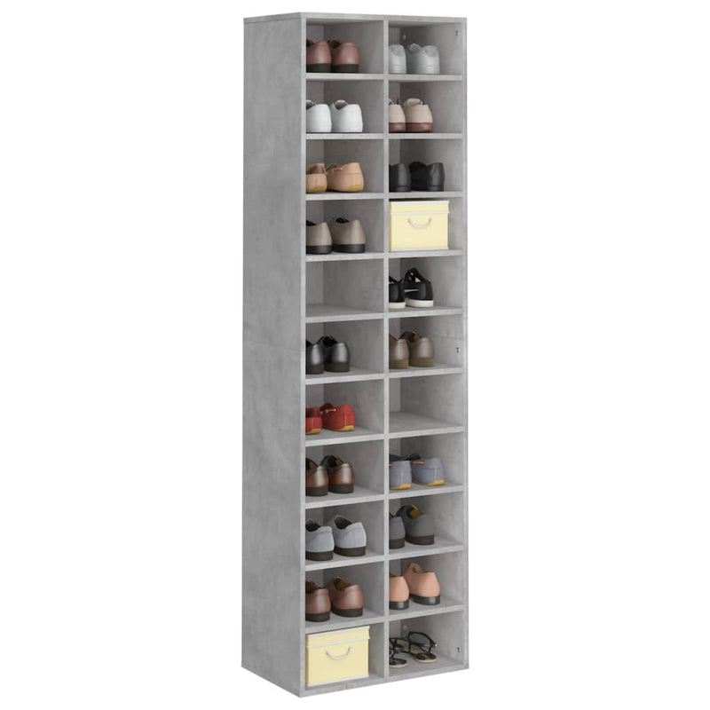 Load image into Gallery viewer, VidaXL Schoenenkast 54x34x183 cm bewerkt hout betongrijs

