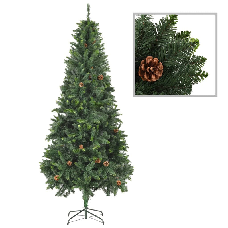 Load image into Gallery viewer, VidaXL Kunstkerstboom met dennenappels 210 cm groen
