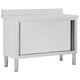 Vidaxl werktafel met schuifdeuren 120x50x(95-97) cm roestvrij staal