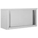Vidaxl keukenbovenkast met schuifdeuren 90x40x50 cm roestvrij staal