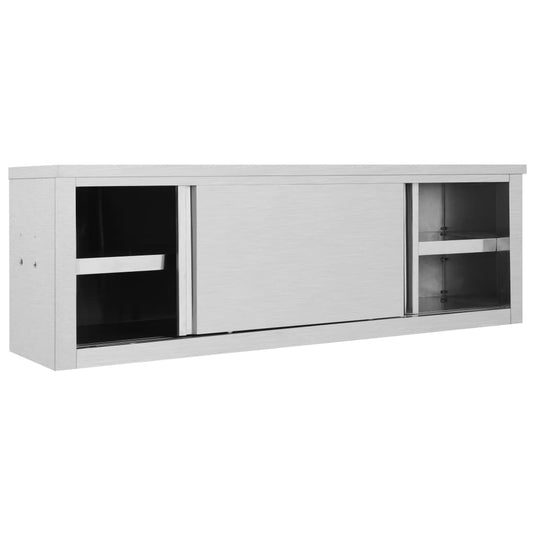 Vidaxl keukenbovenkast met schuifdeuren 150x40x50 cm roestvrij staal