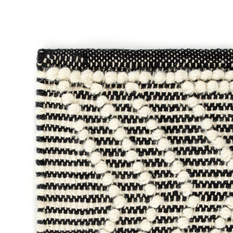 Load image into Gallery viewer, VidaXL Vloerkleed handgeweven 120x170 cm wol zwart en wit
