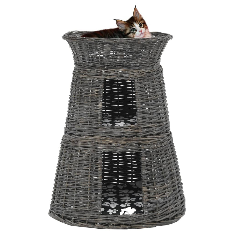 Load image into Gallery viewer, Vidaxl 3-delige kattenmandenset met kussens 47x34x60 cm wilgen
