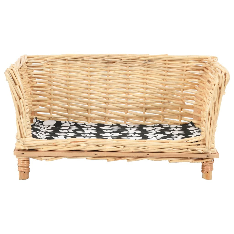 Load image into Gallery viewer, Vidaxl hondenmand met kussen 50x33x30 cm natuurlijk wilgen
