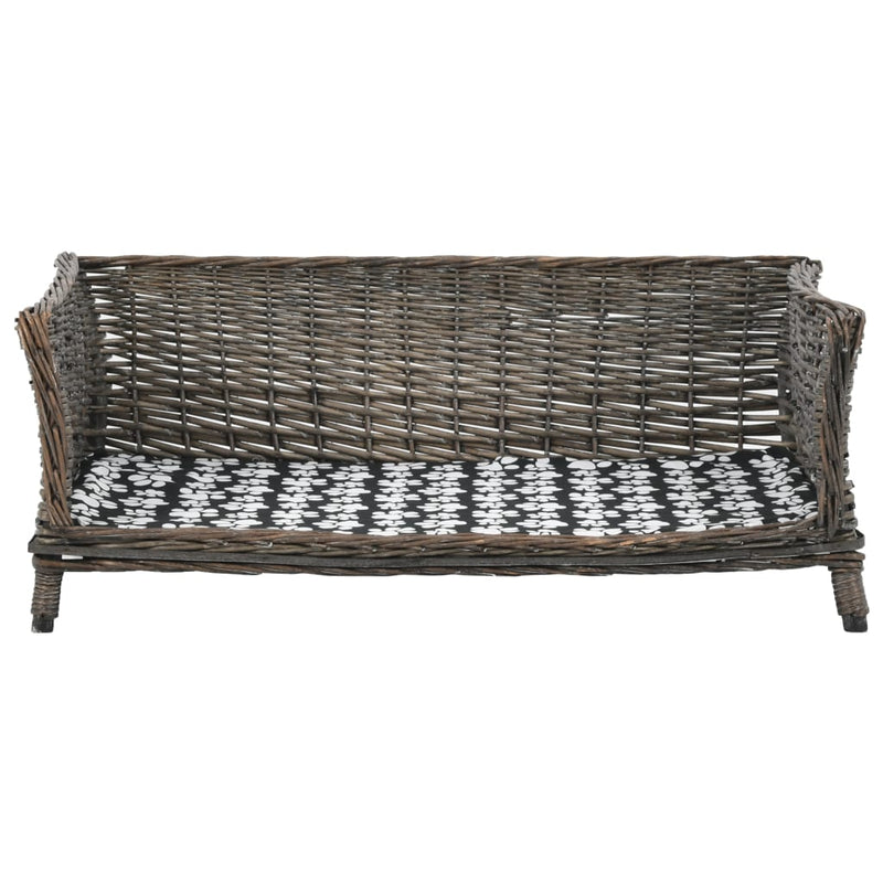 Load image into Gallery viewer, Vidaxl hondenmand met kussen 90x54x35 cm natuurlijk wilgen grijs
