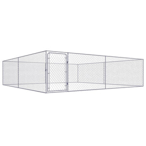 VidaXL Hondenkennel voor buiten 4x4x1 m gegalvaniseerd staal