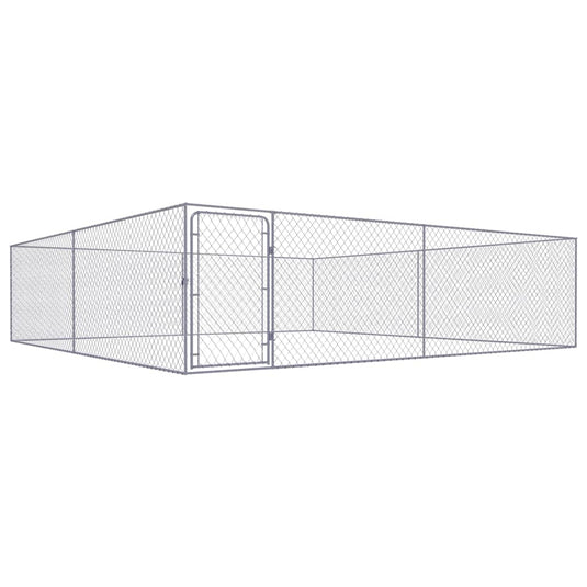 VidaXL Hondenkennel voor buiten 4x4x1 m gegalvaniseerd staal