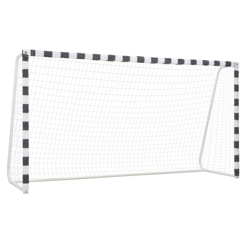 Load image into Gallery viewer, Vidaxl voetbaldoel 300x160x90 cm metaal zwart en wit
