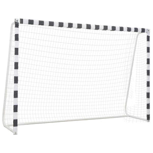 Vidaxl voetbaldoel 300x200x90 cm metaal zwart en wit