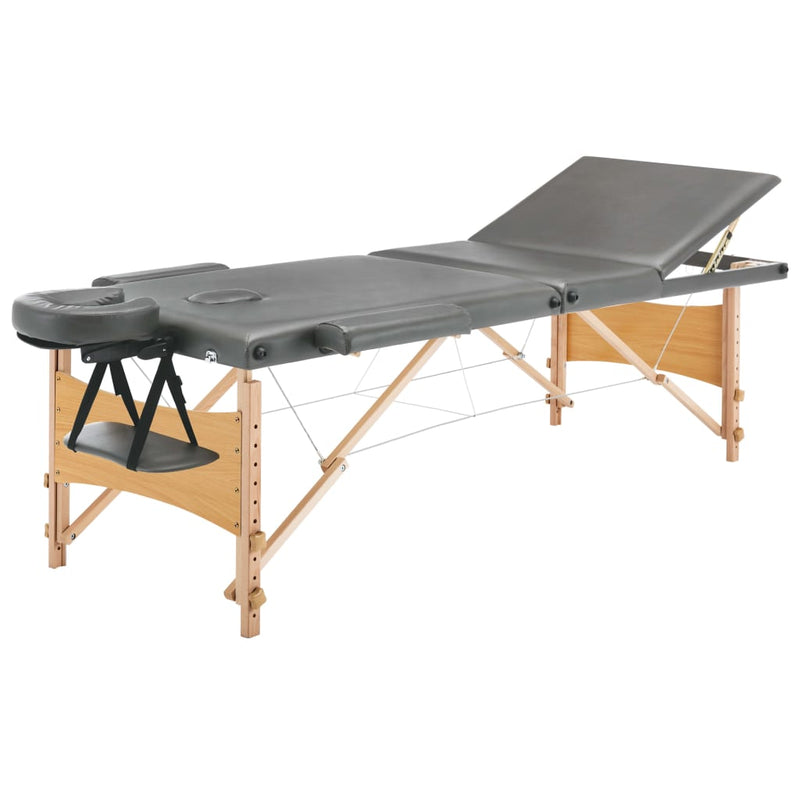 Load image into Gallery viewer, Vidaxl massagetafel met 3 zones 186x68 cm houten frame antraciet
