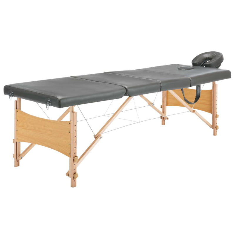 Load image into Gallery viewer, Vidaxl massagetafel met 4 zones 186x68 cm houten frame antraciet
