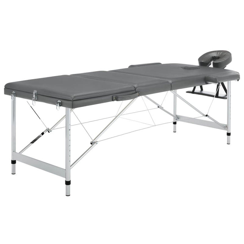 Load image into Gallery viewer, Vidaxl massagetafel met 3 zones 186x68 cm aluminium frame antraciet
