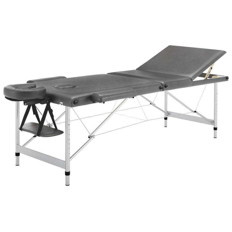 Load image into Gallery viewer, Vidaxl massagetafel met 3 zones 186x68 cm aluminium frame antraciet
