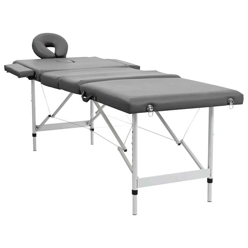 Afbeelding laden in galerijviewer, Vidaxl massagetafel met 4 zones 186x68 cm aluminium frame antraciet

