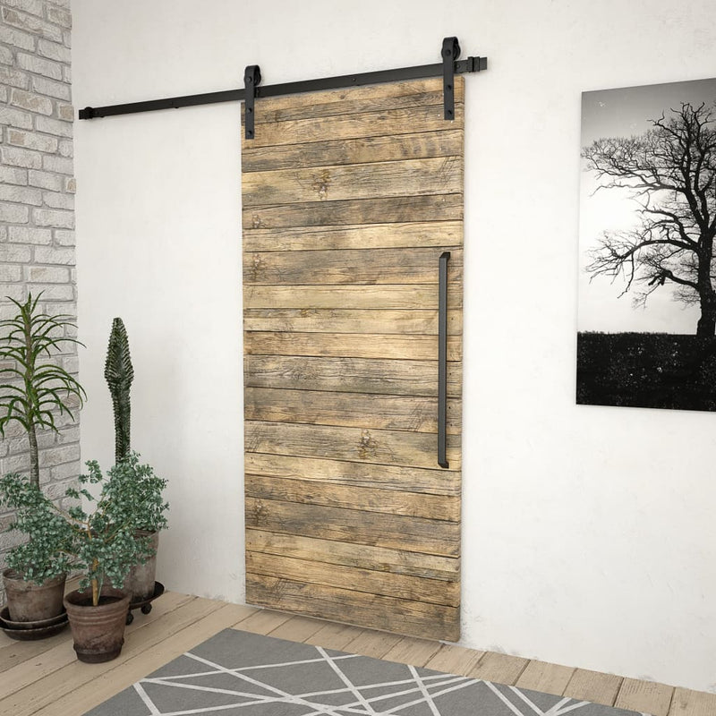 Load image into Gallery viewer, Vidaxl doos met onderdelen voor schuifdeur skien 183 cm staal zwart
