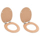 Vidaxl toiletbrillen 2 st met soft-close deksels mdf bamboeontwerp