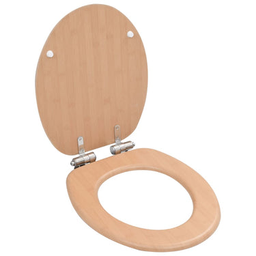 Vidaxl toiletbrillen 2 st met soft-close deksels mdf bamboeontwerp