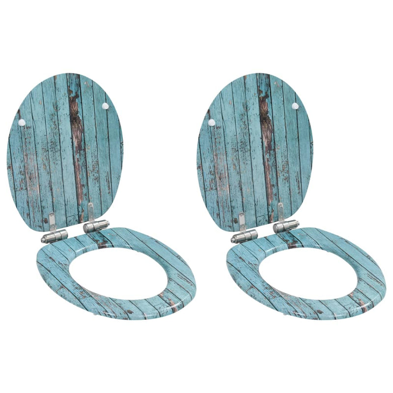 Load image into Gallery viewer, VidaXL Toiletbrillen 2 st met soft-close deksels MDF houtontwerp
