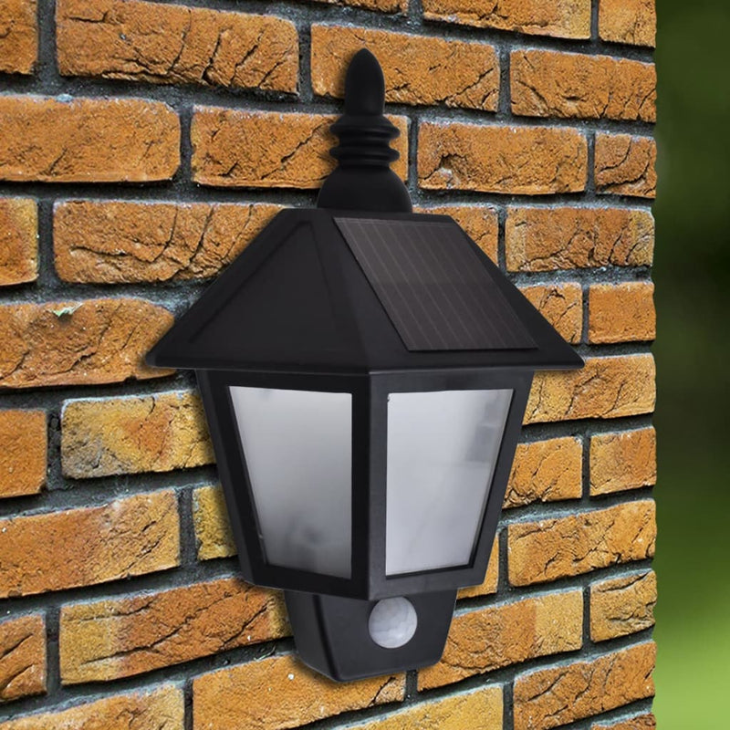 Load image into Gallery viewer, Vidaxl solar-wandlampen 2 st met bewegingsensor zwart
