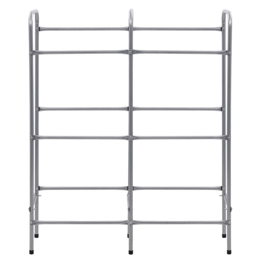 VidaXL Opbergrek voor 6 kratten 96x33x116 cm steel zilverkleurig