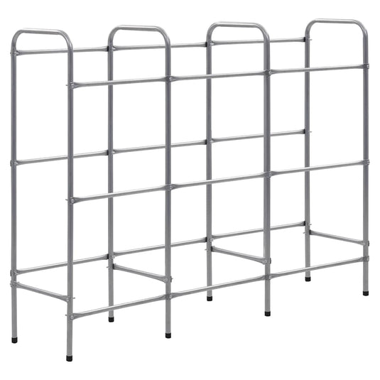 Vidaxl opbergrek voor 9 kratten 145x33x116 staal zilverkleurig