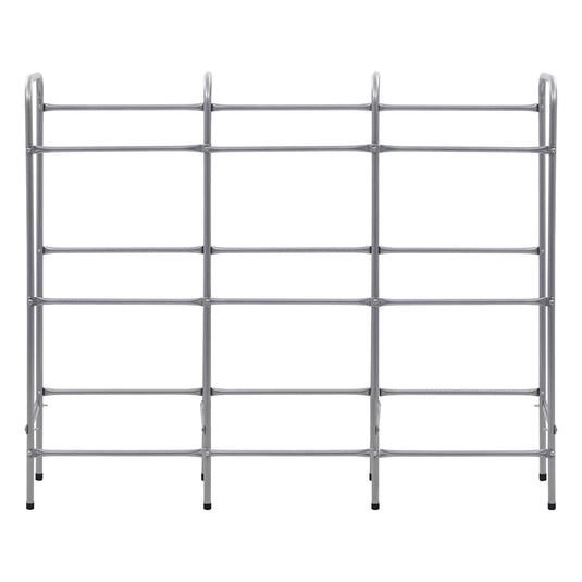 Vidaxl opbergrek voor 9 kratten 145x33x116 staal zilverkleurig