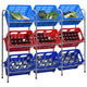 Vidaxl opbergrek voor 9 kratten 145x33x116 staal zilverkleurig