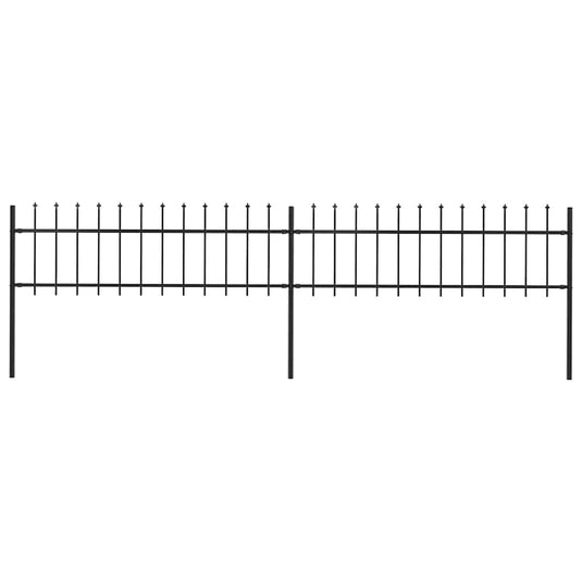 Vidaxl tuinhek met speerpunt staal 359x60 cm zwart