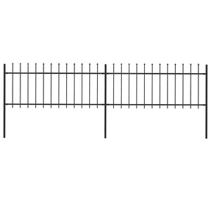 Vidaxl tuinhek met speerpunt staal 359x80 cm zwart