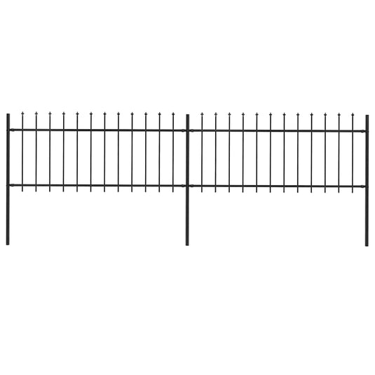 Vidaxl tuinhek met speerpunt staal 359x80 cm zwart