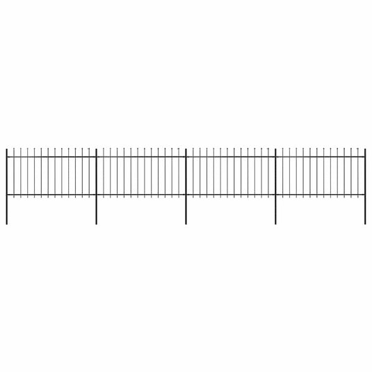 Vidaxl tuinhek met speerpunt staal 714,5x100 cm zwart