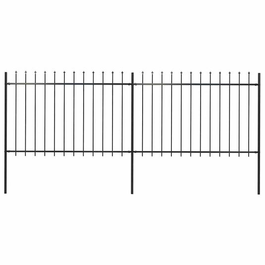 VidaXL Tuinhek met speren bovenkant 3,4x1,2 m staal zwart