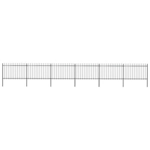 VidaXL Tuinhek met speren bovenkant 10,2x1,2 m staal zwart