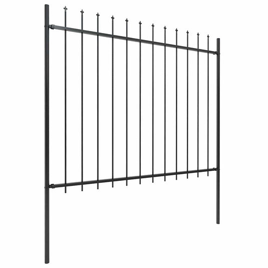 Vidaxl tuinhek met speerpunt staal 537x150 cm zwart