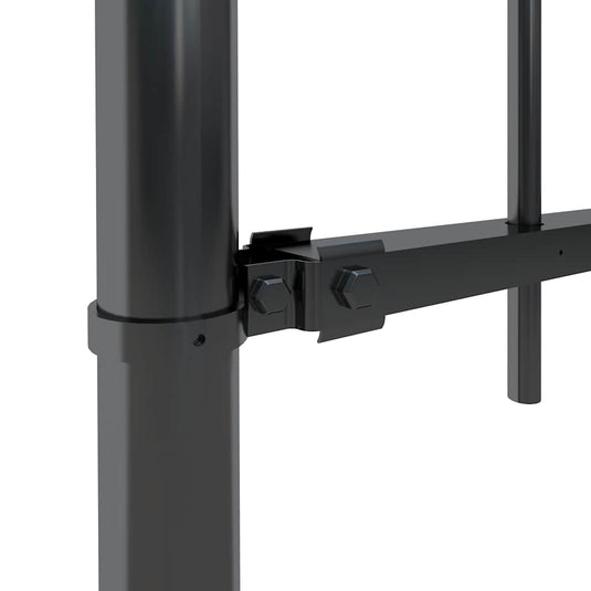 Vidaxl tuinhek met speerpunt staal 537x150 cm zwart